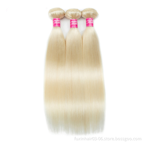 613 Blonde Color Human Hair Weave Human Hair Extension With Closure Blonde Hair Bundles